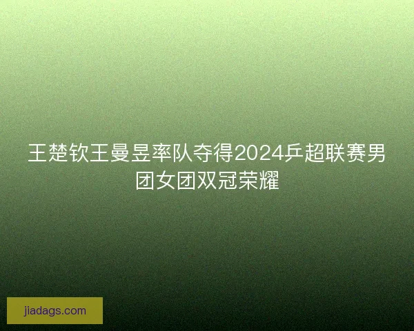 王楚钦王曼昱率队夺得2024乒超联赛男团女团双冠荣耀