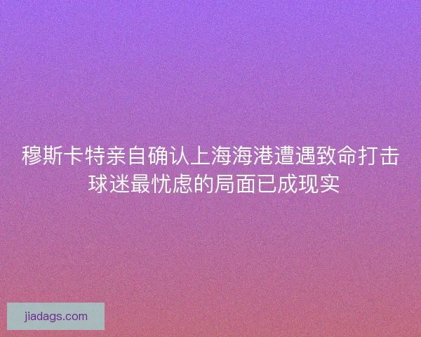 穆斯卡特亲自确认上海海港遭遇致命打击 球迷最忧虑的局面已成现实